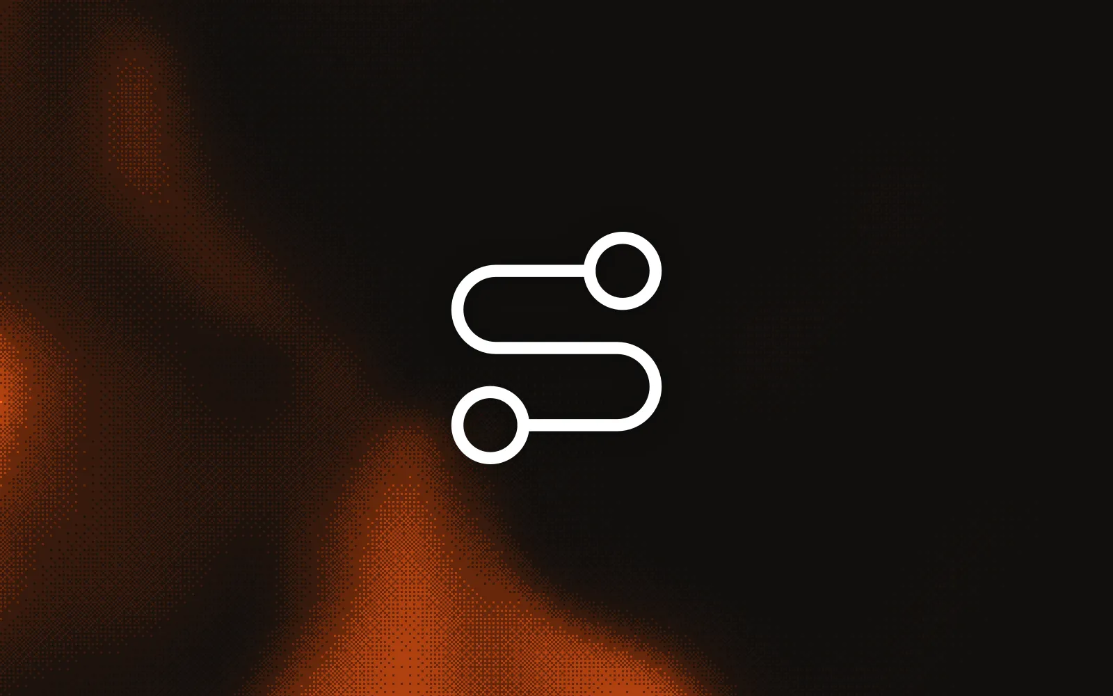 A white route icon on a dark dithered field